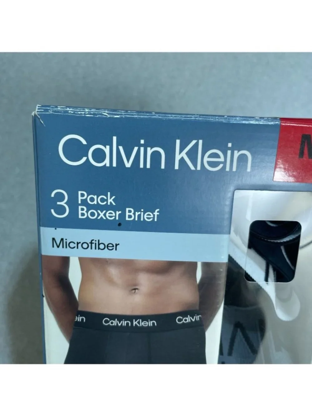 NWT Calvin Klein Men's M 3-Pack Boxer Briefs Microfiber 2 Black & Gray